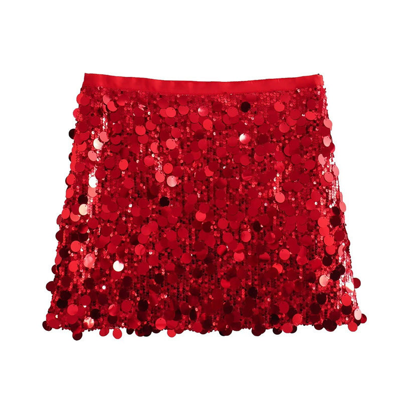 Sequined Sheath Skirt Mini Women
