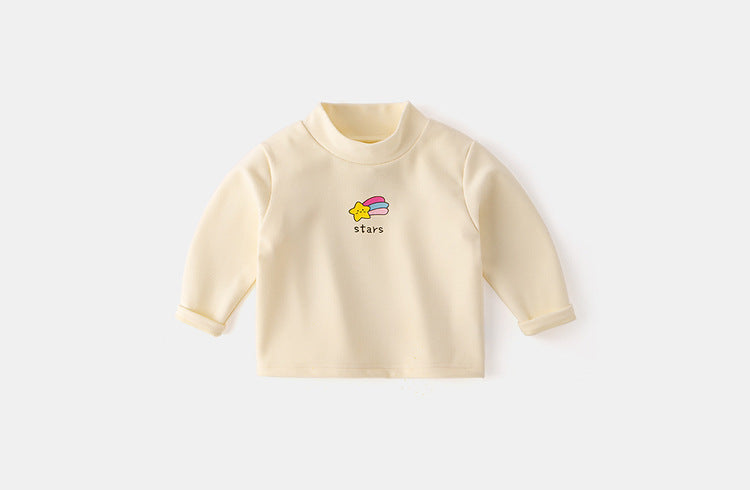 Fashion Long Sleeve T-Shirt Kids Baby Middle Collar