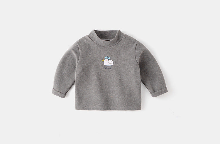 Fashion Long Sleeve T-Shirt Kids Baby Middle Collar