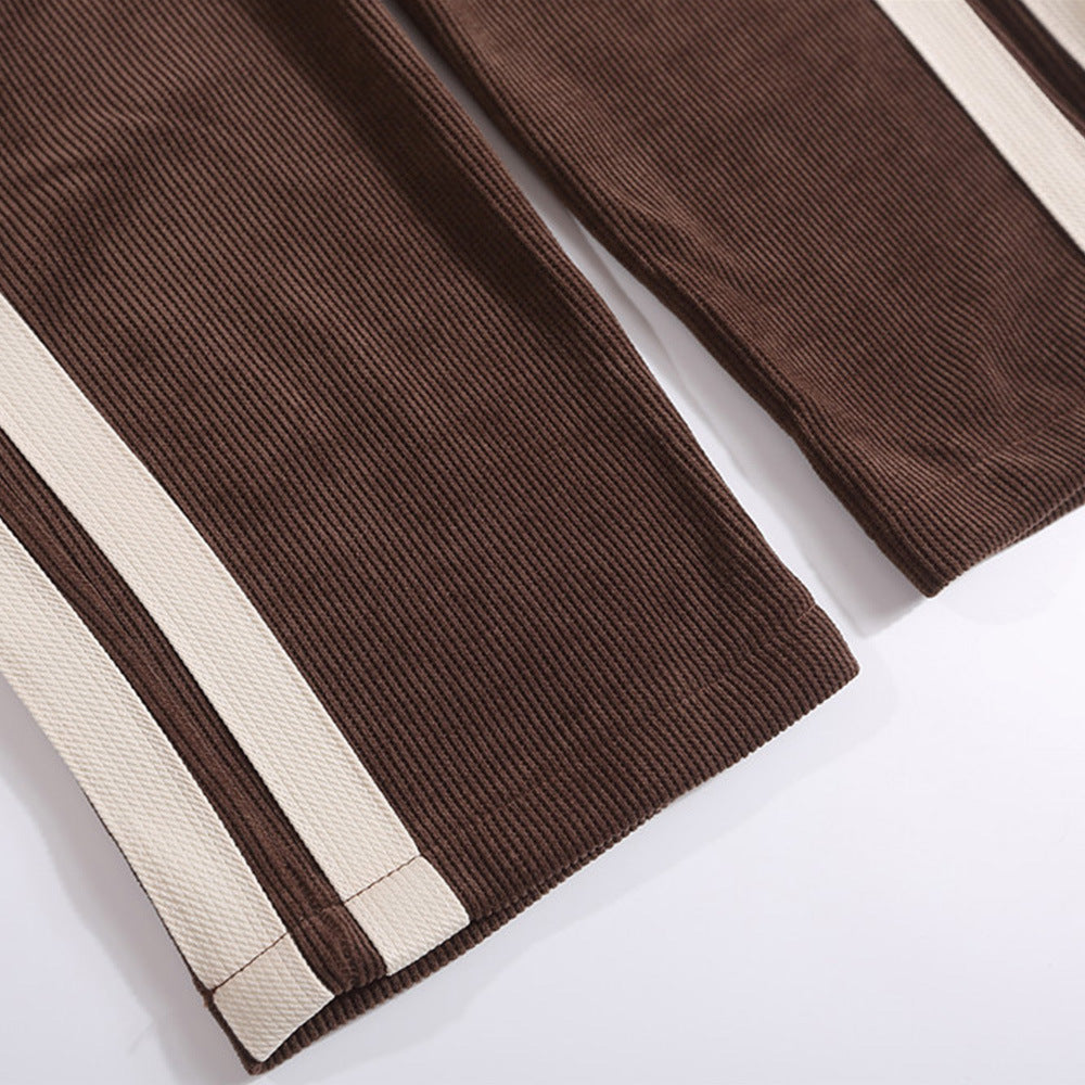 Fashion Striped Casual Straight Trousers Men