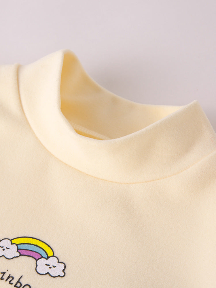 Fashion Long Sleeve T-Shirt Kids Baby Middle Collar