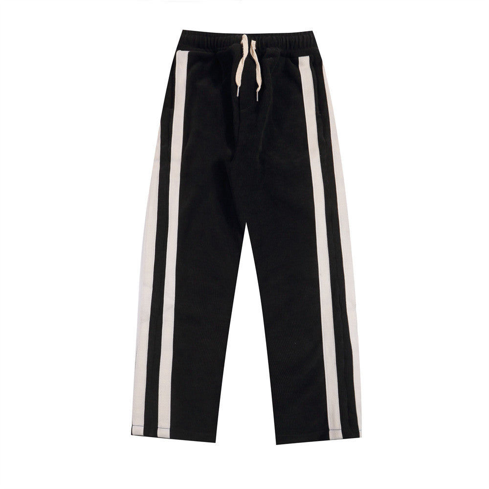 Fashion Striped Casual Straight Trousers Men