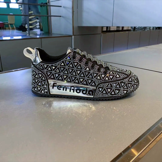 Men’s Rhinestone Embellished Casual Sneakers