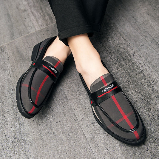 Striped Pointed Toe Loafers