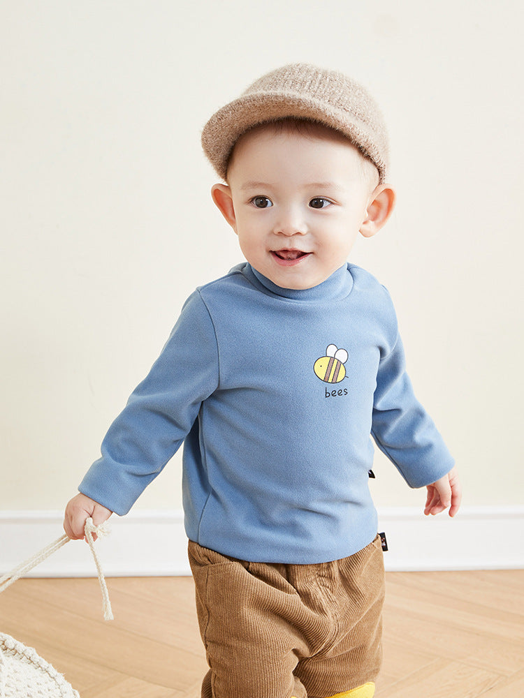 Fashion Long Sleeve T-Shirt Kids Baby Middle Collar