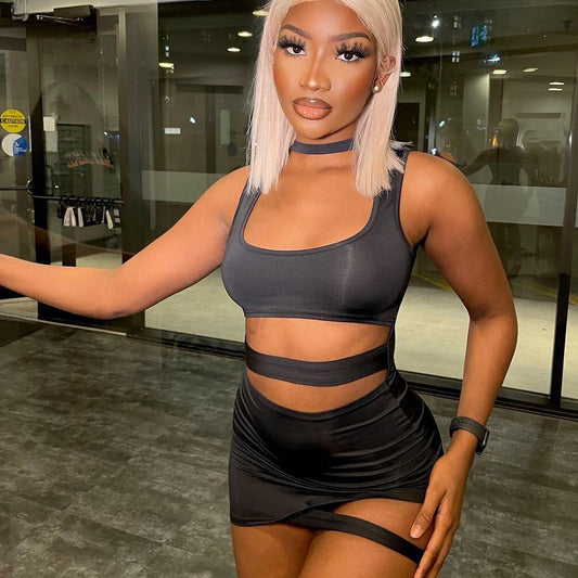 Sleeveless Mini Skirt Dress Women