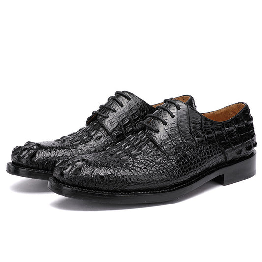 Croc-Embossed Leather Dress Shoes